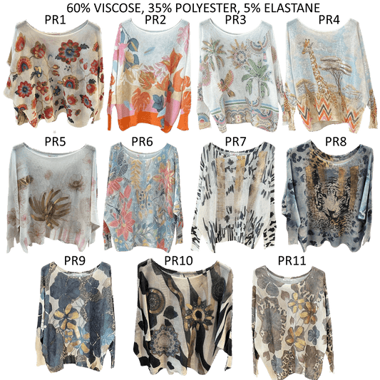 EMMA POLY VISCOSE KNIT PRINTED TOP