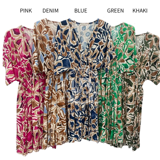 VISCOSE ELASTIC PRINT DRESS