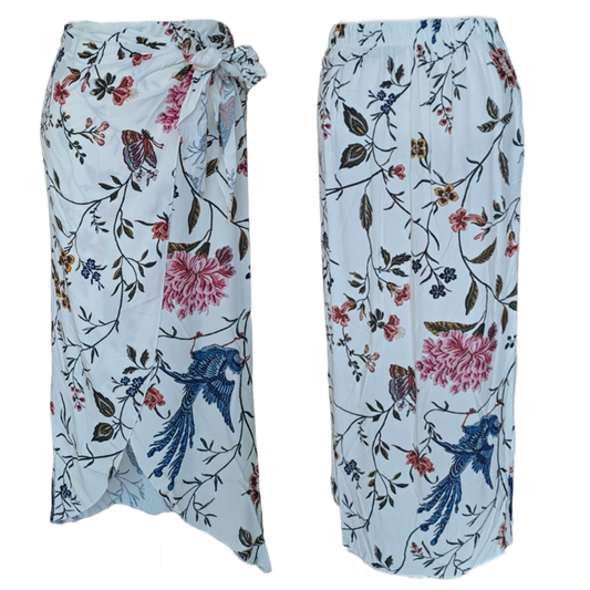 VISCOSE FLORAL WRAP SKIRT
