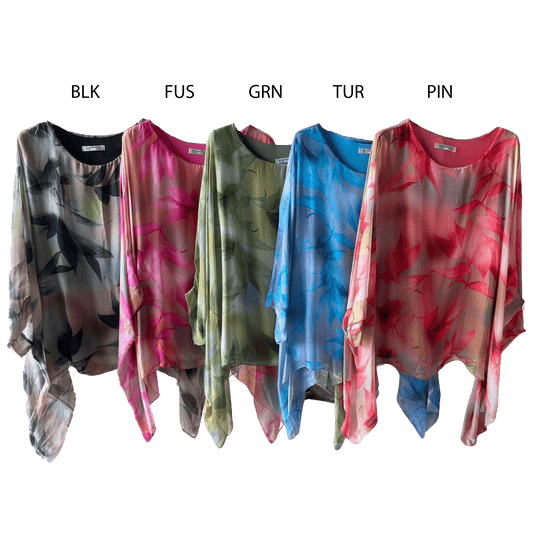 FULVIA SILK ABSTRACT PRINT TOP