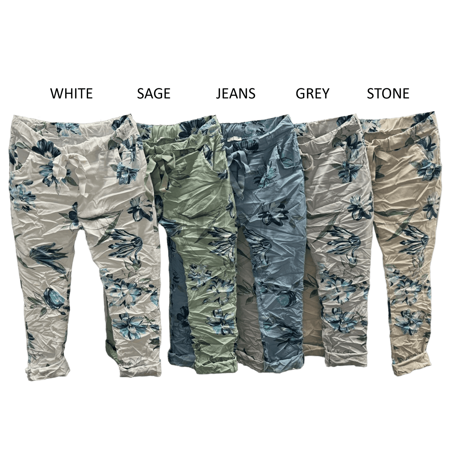 SANDRA COTTON ELASTANE FLORAL PRINT PANTS