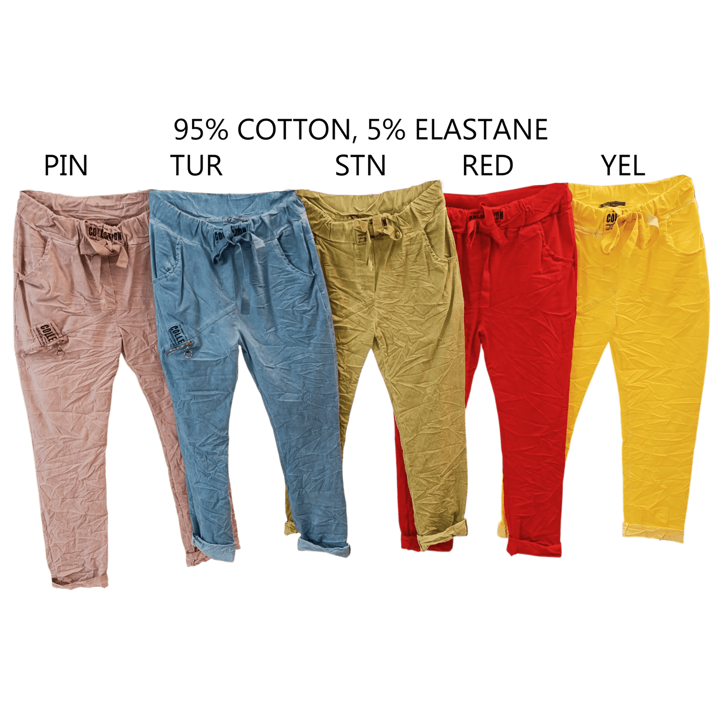 EIRA COTTON ELASTANE ZIP DETAIL PANTS