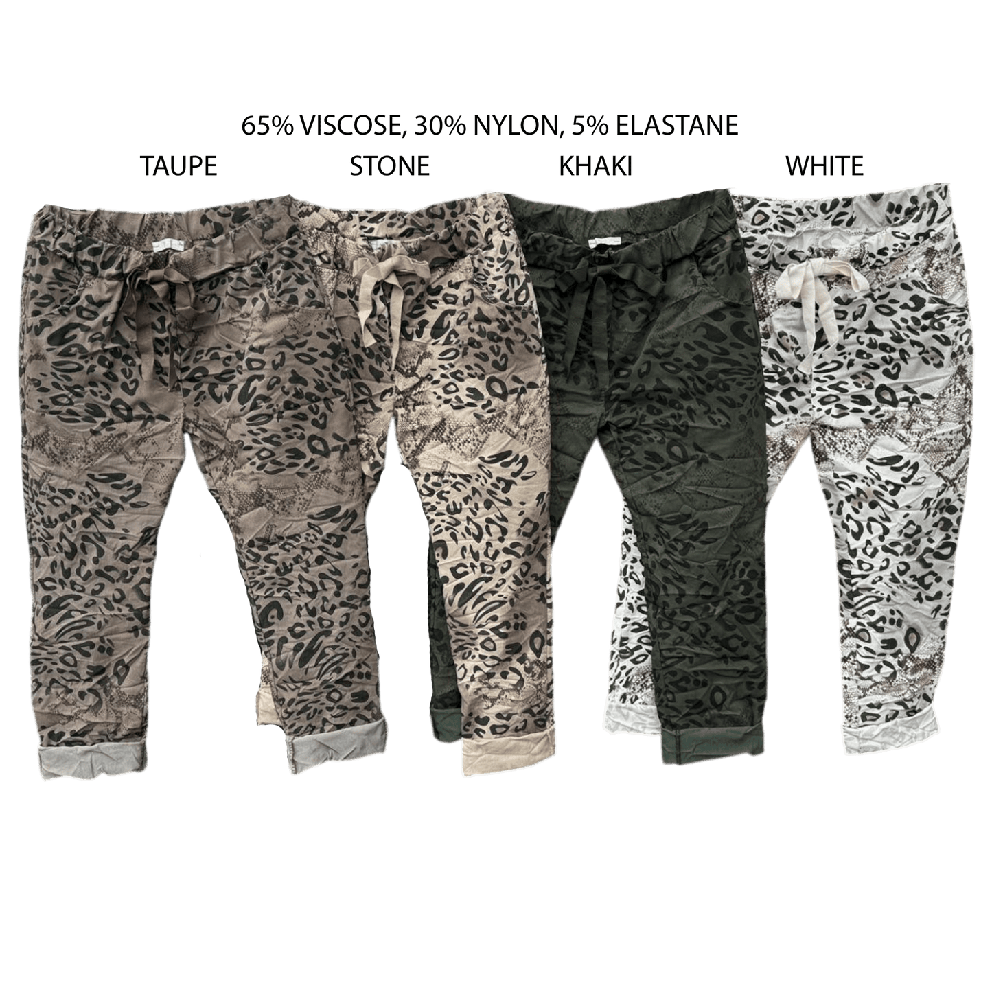 SARA VISCOSE STRETCH ANIMAL PRINT PANTS