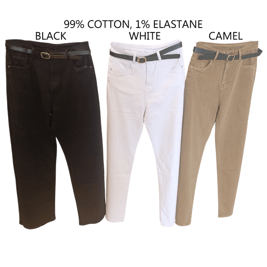 AUDREY COTTON FLARE BELT JEANS