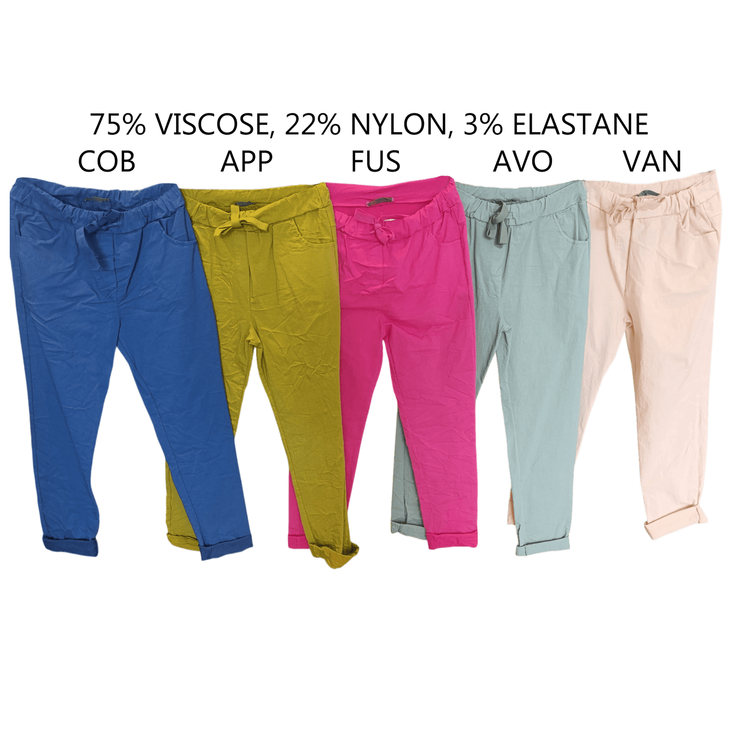 CLAIRE COTTON ELASTANE PLAIN PANTS (REGULAR)