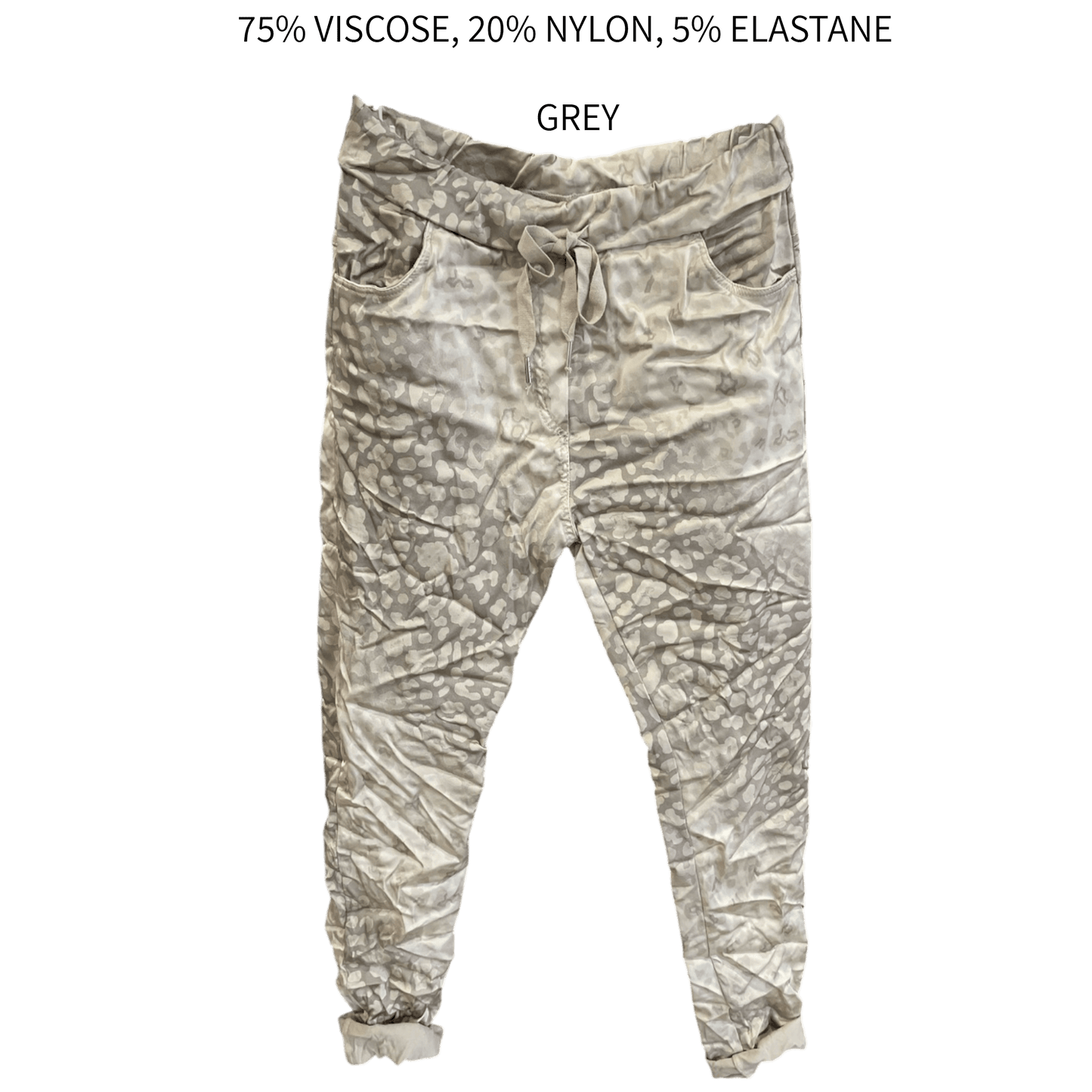 SIENNA SATIN VISCOSE STRETCH ANIMAL PANTS