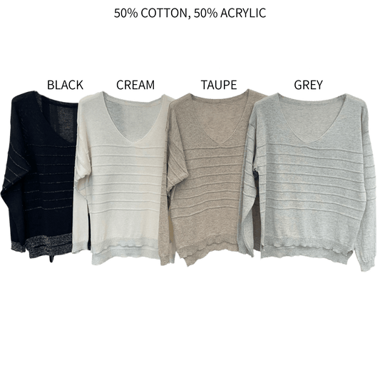 BROOKE COTTON STRETCH LUREX THREAD TOP