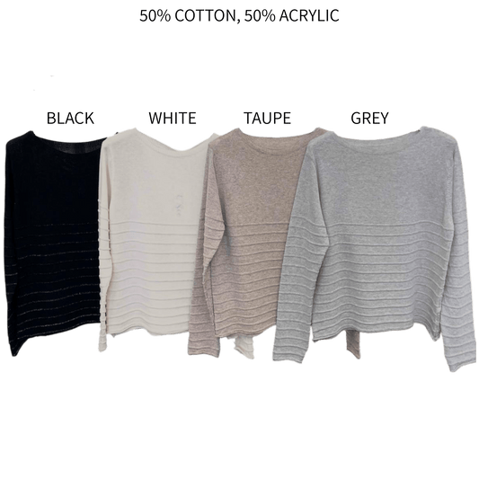 AMY COTTON SOFT KNIT LUREX STRIPE TOP