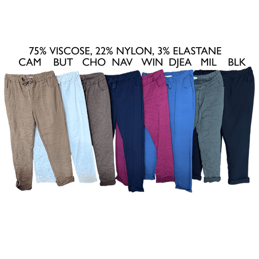 LYRA CURVE COTTON ELASTANE PLAIN PANTS