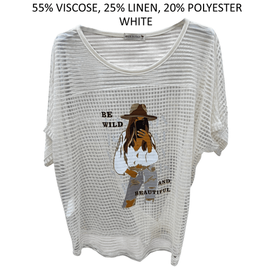 TESSA VISCOSE NET PRINTED SHIRT