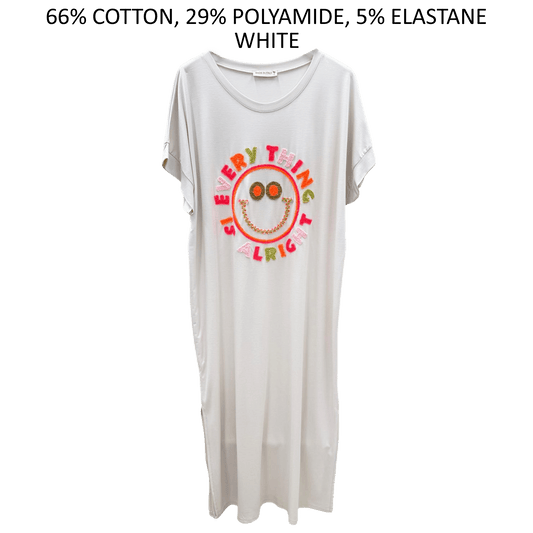 SMILEY COTTON T-SHIRT DRESS