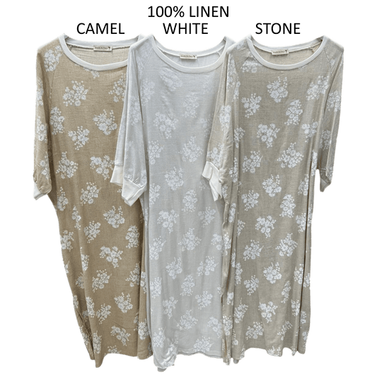 MICHELLE LINEN FLORAL PRINT DRESS