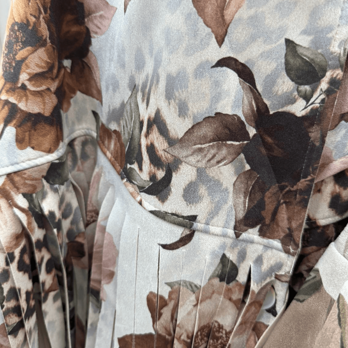 RIVER VISCOSE POLY FLORAL PRINT TASSLE JACKET