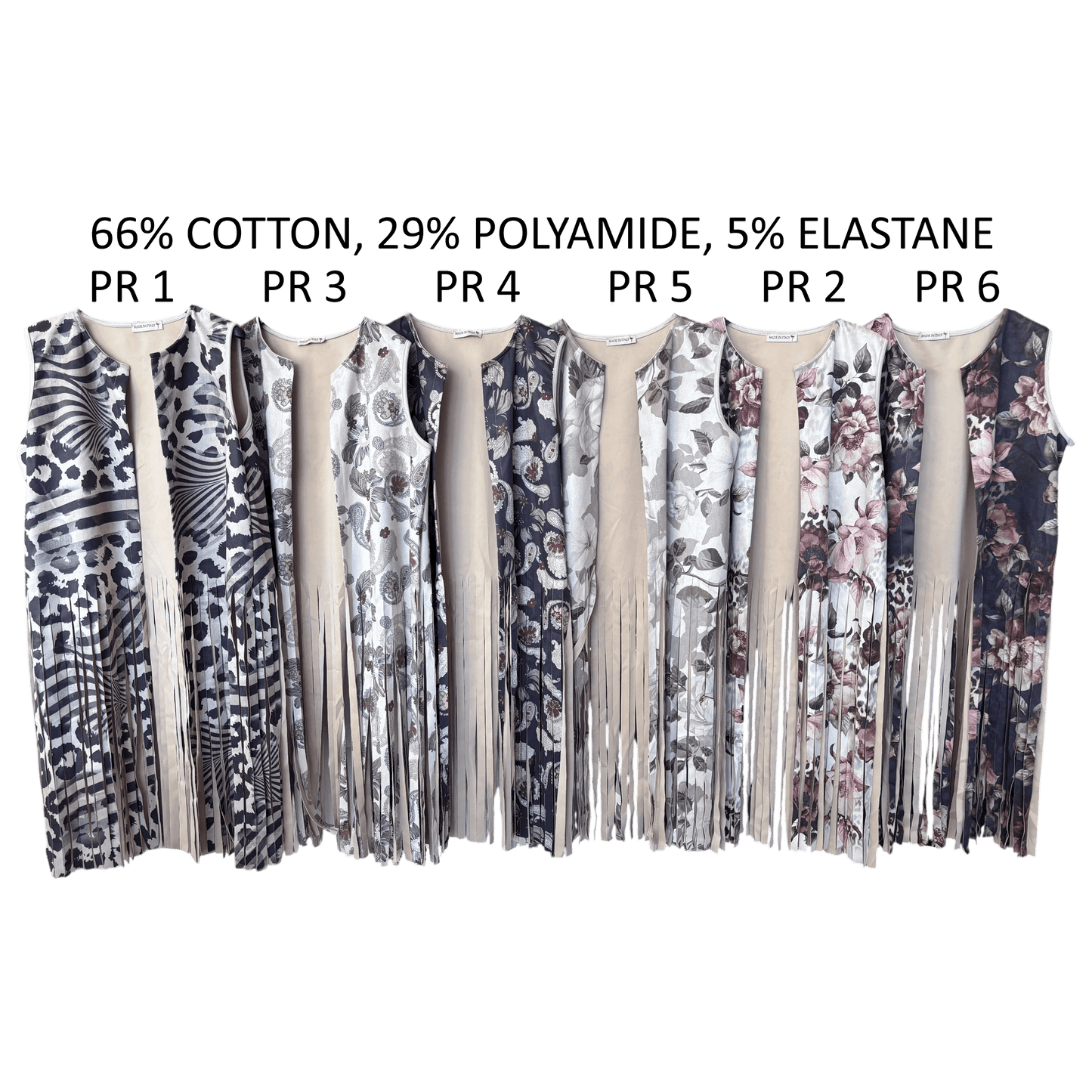 NYLA VISCOSE POLY PRINTED TASSLE JERSEY