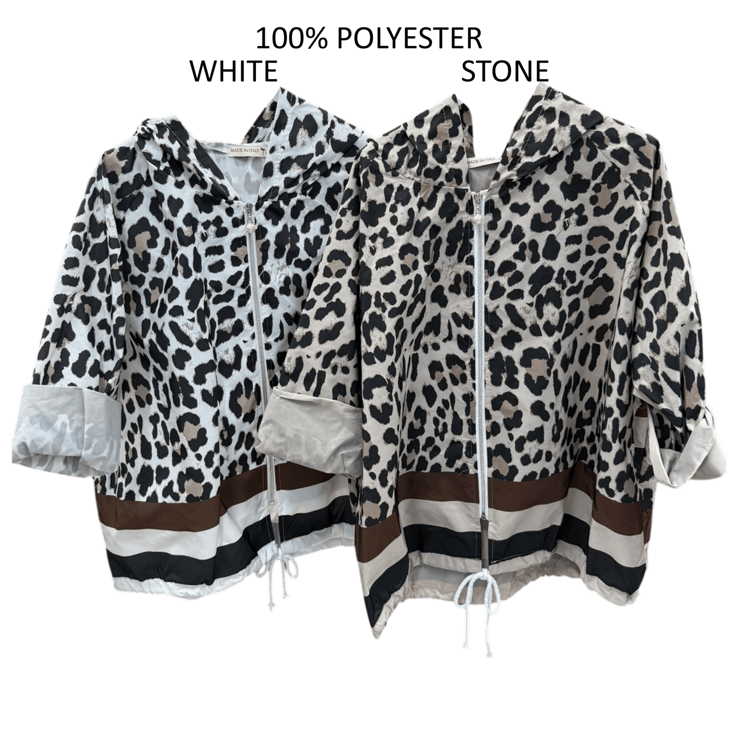 CHARLEE POLY CHEETAH PRINT HOODIE JACKET