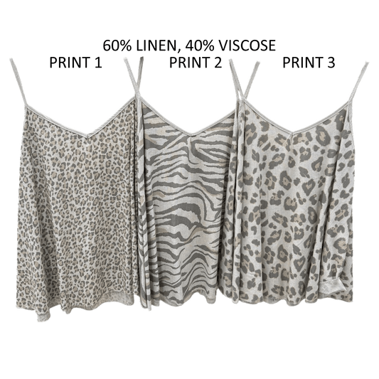 LEXI LINEN VISCOSE ANIMAL PRINT CAMMIE