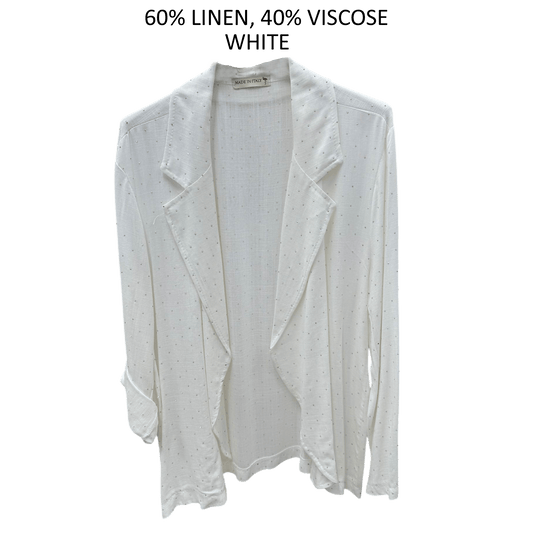 LINEN VISCOSE DIAMANTE DOT JACKET