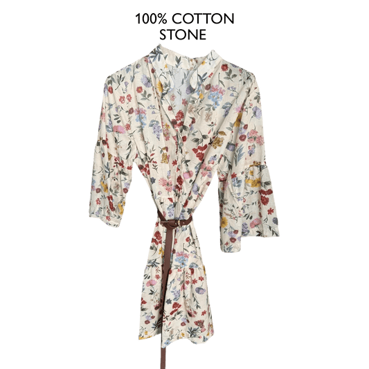 JOSETTE FLORAL COTTON BELTED DRESS