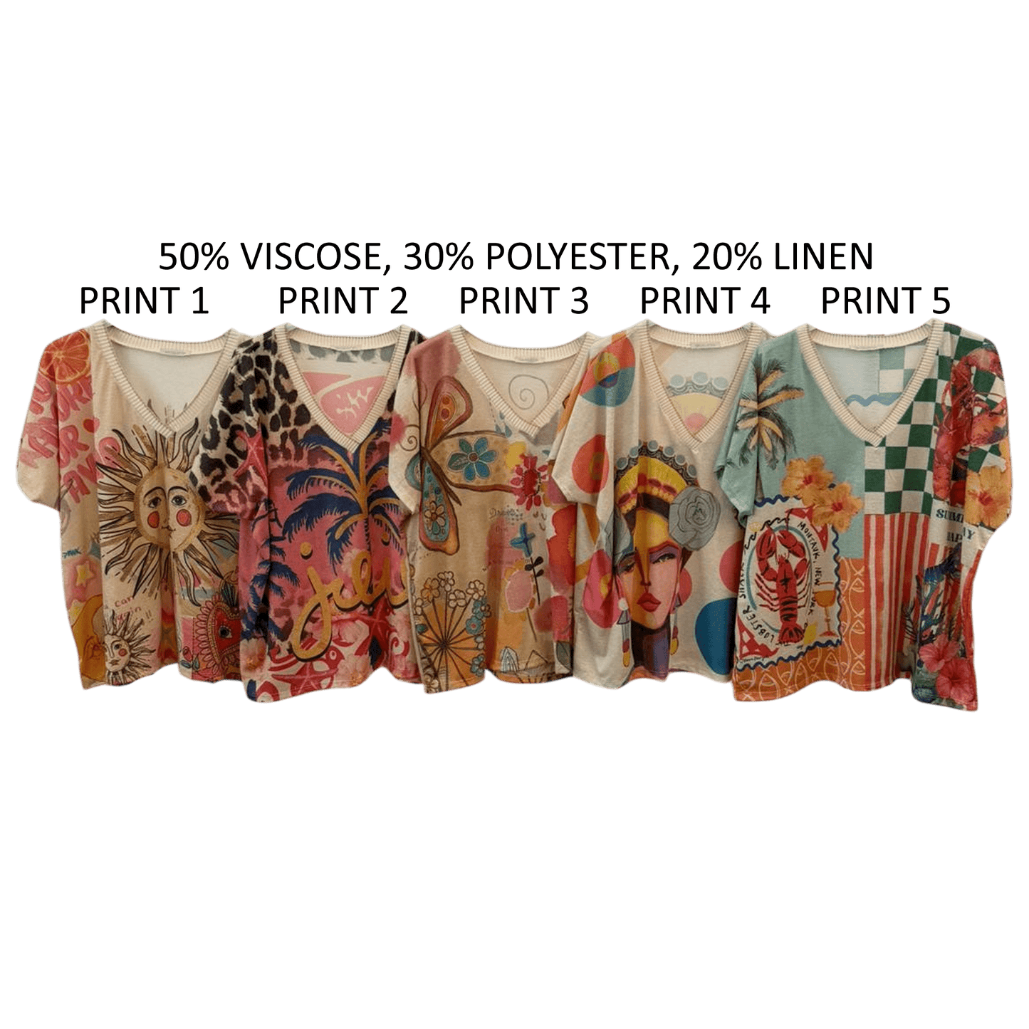 DELLA VISCOSE POLY FUN PRINTED TOPS
