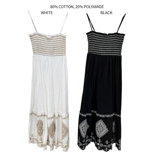BROOKLYN COTTON MIX EMB SUN DRESS