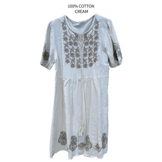 LINAH COTTON EMB DRESS