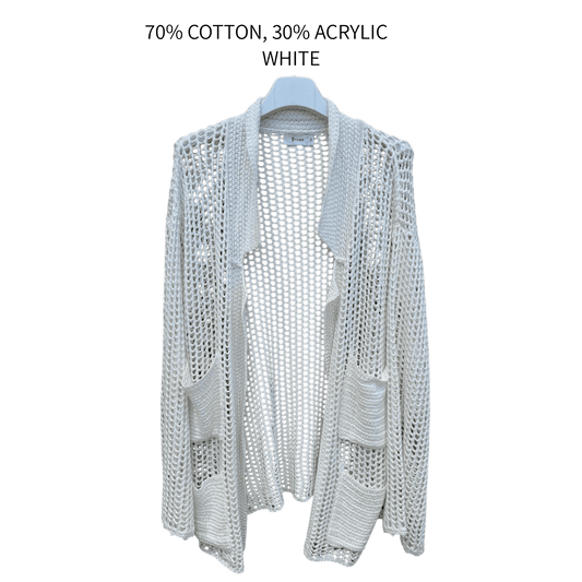KEHLANI COTTON MIX NET CARDIGAN