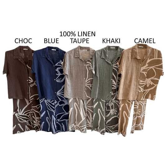 SAGE LINEN FLORAL LINE ART SET