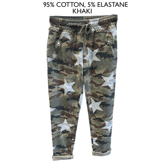 KALEEN COTTON ELASTANE STAR CAMO PANTS
