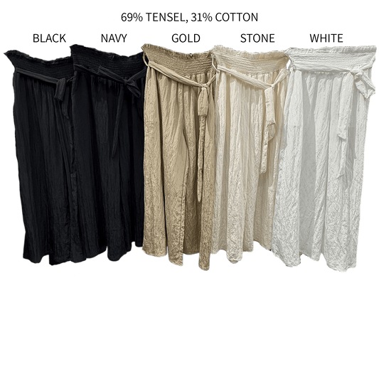ALLONA SILKY TENCEL BLEND WIDE LEG PANTS