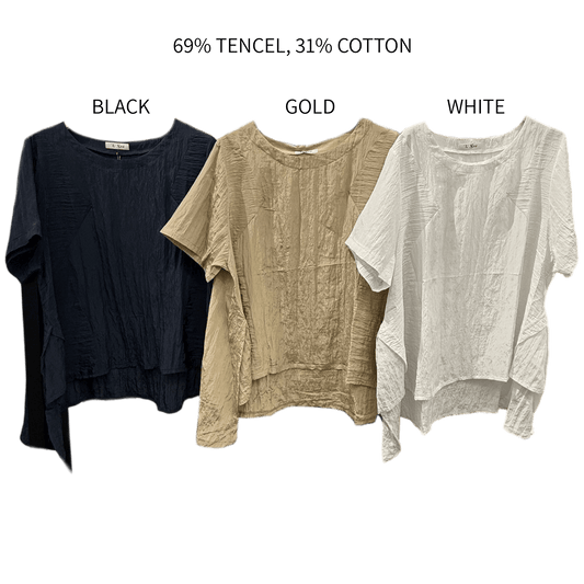 CLEMINTINE SILKY TENCEL BLEND ASYMMETRIC TUNIC