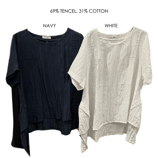 CLEMINTINE SILKY TENCEL BLEND ASYMMETRIC TUNIC