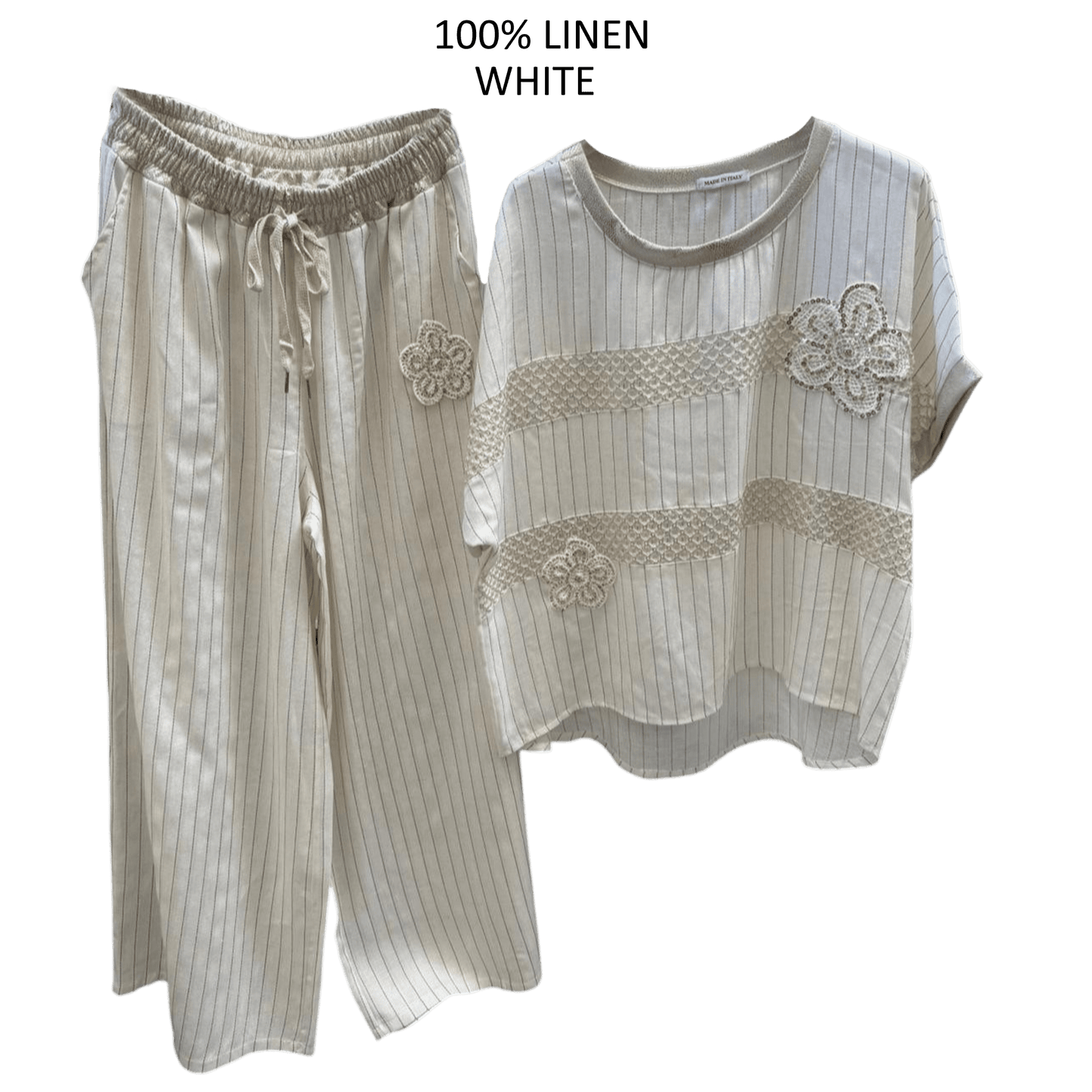 ZHAVIA VISCOSE LINEN STRIPE PANEL SET