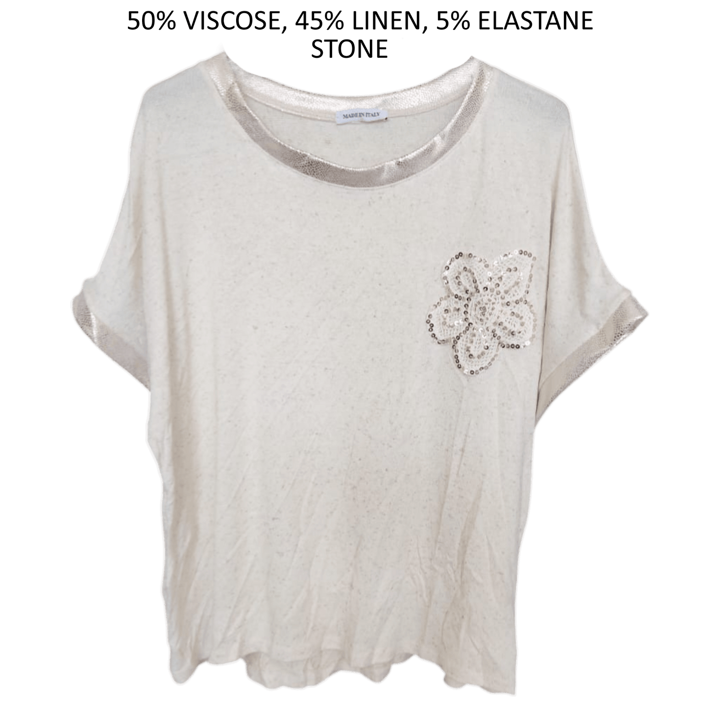 ISABELLA VISCOSE LINEN BLEND FLOWER TOP