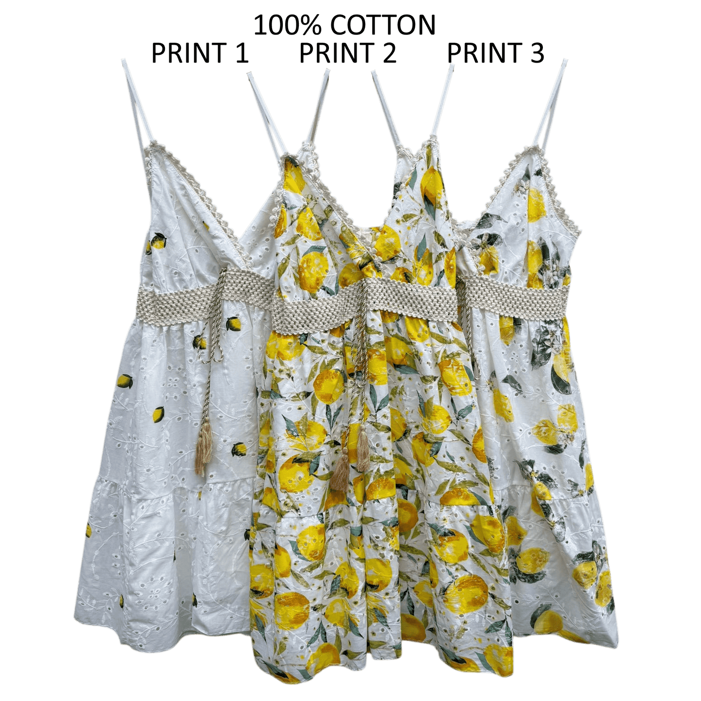 LIRA LEMONCHELLO COTTON ANGLAISE DRESS