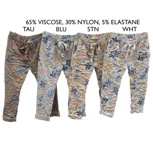 BRIDIE VISCOSE ELASTANE FLORAL PANTS