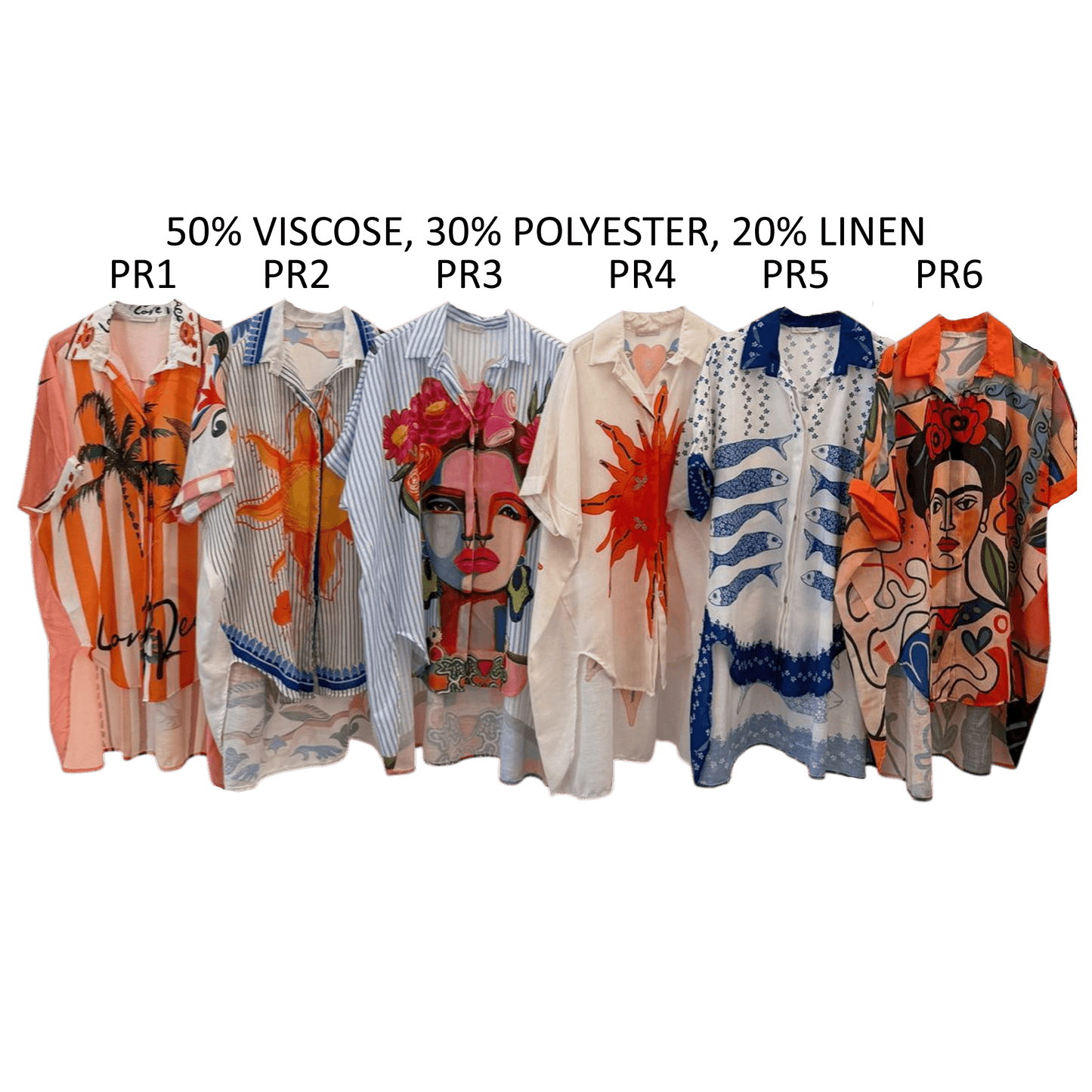 LEILINA LINEN BLEND PRINT SHIRT