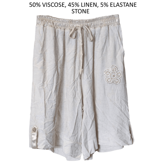 VEDA VISCOSE LINEN BLEND SHORTS