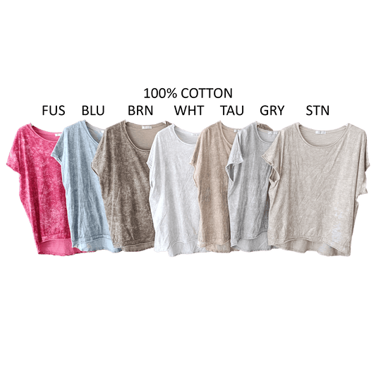 RAVENNA STONE WASH COTTON TOP