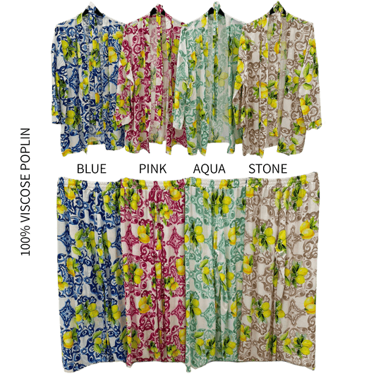 EULALIE SOFT VISCOSE KIMONO PANTS SET