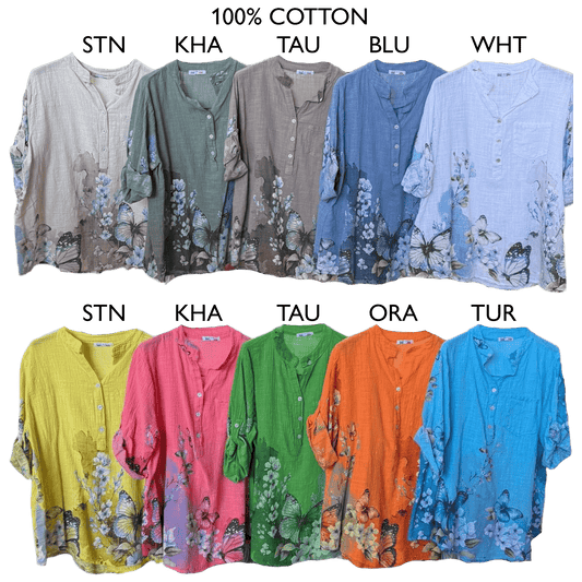 MORGANA SOFT COTTON BUTTERFLY SHIRT