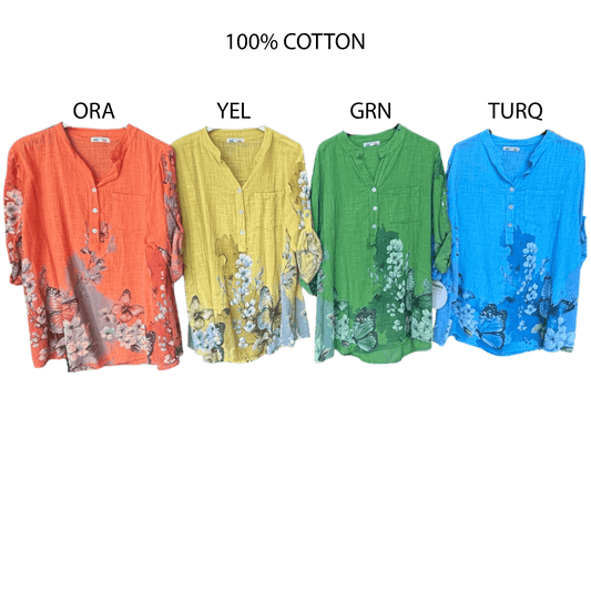 MORGANA SOFT COTTON BUTTERFLY SHIRT