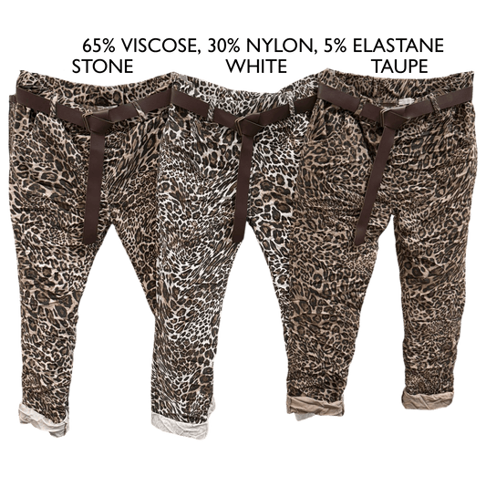 SINEAD VISCOSE ELASTANE ANIMAL PRINT PANTS