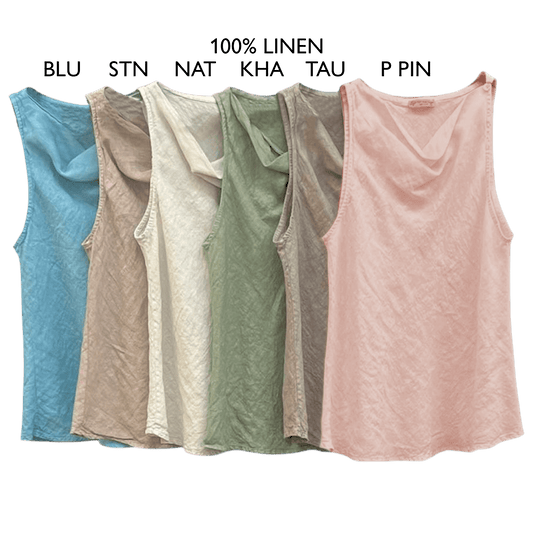 DILA LINEN COWL NECK CAMMIE