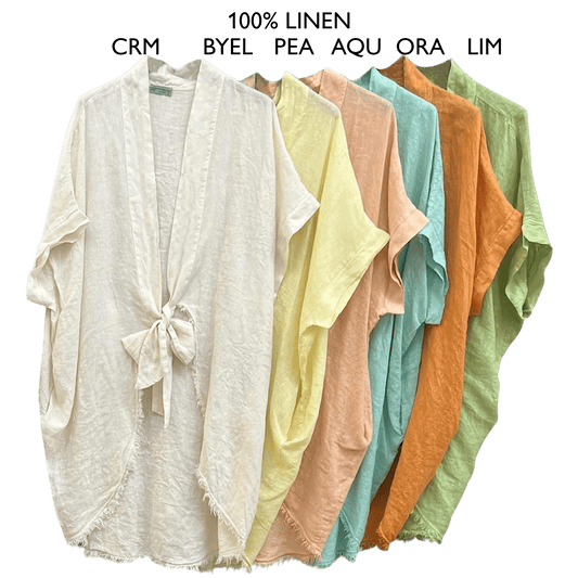 NORINE LINEN BATWING TIE JACKET