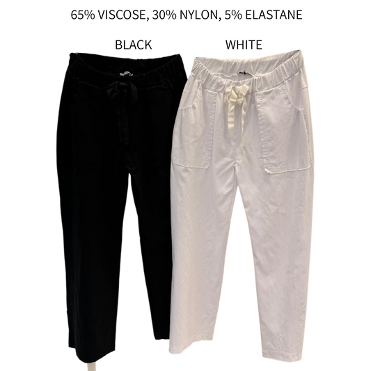 ANNIE VISCOSE ELASTANE PATCH POCKET PANTS