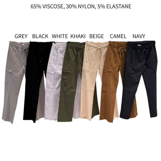 GABRIELA VISCOSE ELASTANE CARGO STYLE PANTS
