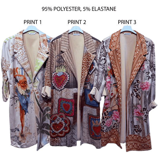 LONDYN PRINTED KNEE LENGTH JACKET