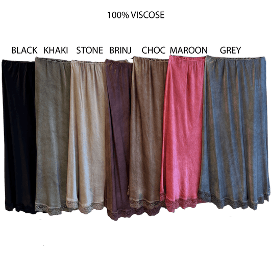 HARLOW SATIN LACE HEM SKIRT