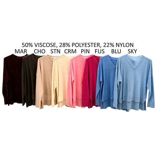 MIRANDA JERSEY KNIT VNECK SPECKS TOP