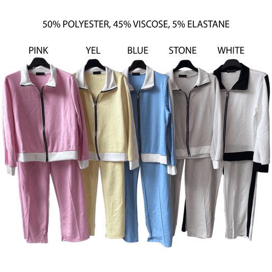 HALEY SOFT KNIT ZIP UP TRACKSUIT SET